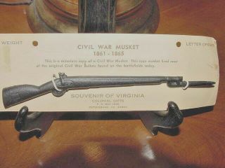 Civil War Musket 1861 - 1865 Souvenir Of Virginia Colonial Gifts Petersburg,  Va.  Pa