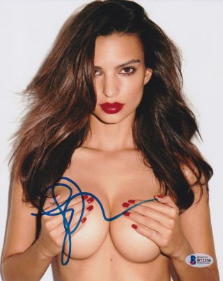 Emily Ratajkowski Signed 8x10 Photo Swimsuit Model Beckett Bas Autograph Auto