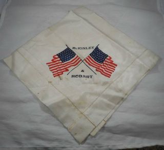 Vintage 1896 William Mckinley Garret Hobart Presidential Campaign Handkerchief