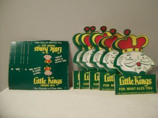 Five Each Vintage Little Kings Cream Ale 7 3/4 " Tall Stickers & Thick Paper Adds