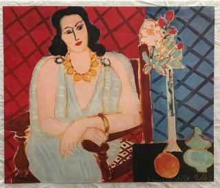 Vintage Rare Art Print Lithograph Artist Henri Matisse Red Idol Woman