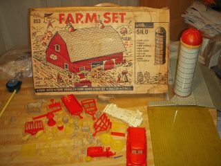 Vintage Superior Playset Comparable To Marx Farm Playset Tin Litho Barn Part Etc