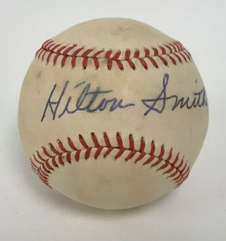 Hilton Smith Autographed Vintage Babe Ruth League Baseball Kansas City Monarchs