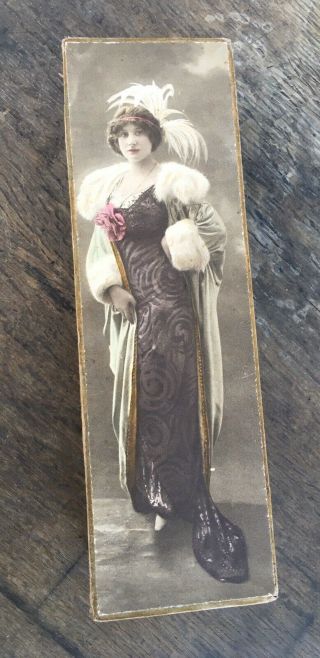 C1900’s Antique Victorian Edwardian Girl Adorned Cardboard Candy Box