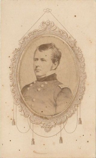 Civil War Cdv General Joseph Hooker - - Lucy Allen Advertizement On Back