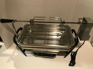 Vintag FarberWare Open Hearth Smokeless Broiler Grill Rotisserie 450A 3