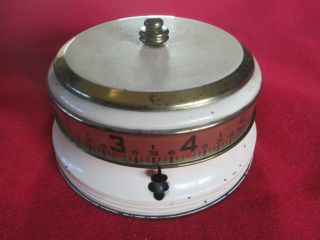 Vintage Art Deco Lux Rotary Tape Measure Wind Up Mystery Clock
