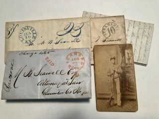 Civil War Confederate Soldier Cdv Photo With Family Letters