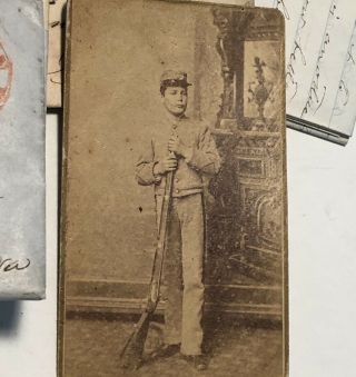 Civil War Confederate Soldier CDV Photo With Family Letters 2