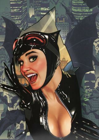 Adam Hughes Signed 2019 Sdcc Debut Batman Comic Art Print Catwoman