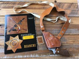 Vintage 1970s Bianchi 9r Leather Shoulder Holster For S&w Chief / Colt Cobra 2 "