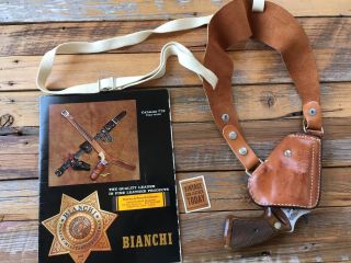 Vintage 1970s Bianchi 9R Leather Shoulder Holster for S&W Chief / Colt Cobra 2 