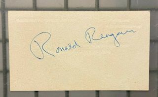 President Ronald Reagan Signed 2x3 Business Card Autographed Auto Jsa Loa Rare