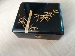 Vintage Chinese Lacquer Wood Jewellery Box
