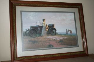 Vintage Home Interiors Lady Waiting For Man With Horse Picture On Prairie