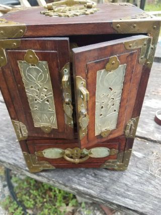 Japanese Style Antique Wooden Jewelry Chest / Box