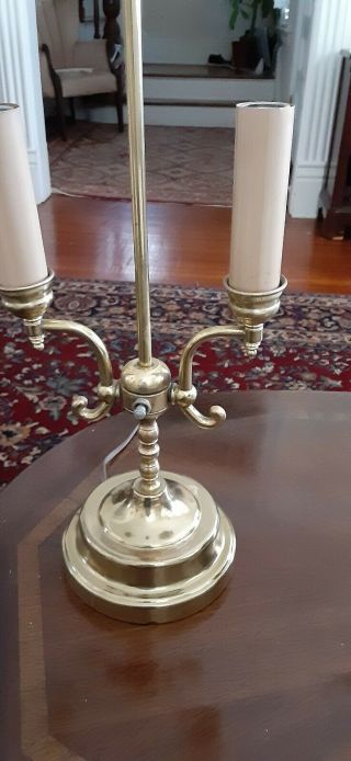 Vintage Brass bouillotte table lamp 2