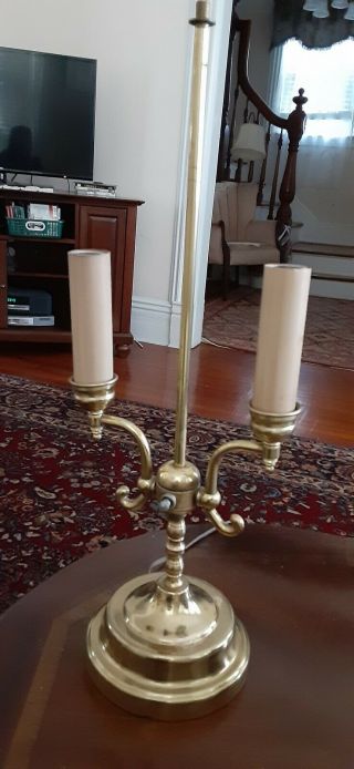 Vintage Brass bouillotte table lamp 3