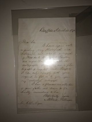 Millard Fillmore Signed Letter JSA 2