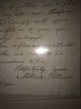 Millard Fillmore Signed Letter JSA 3
