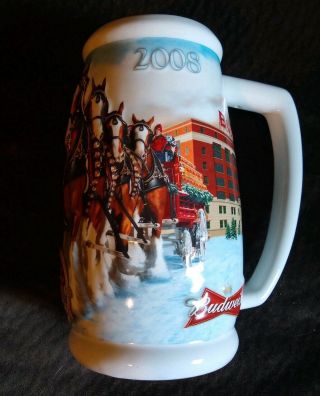 2008 Budweiser Clydesdales 75th Anniversary Holiday Collector Stein No Box