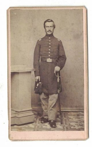 Vintage Cdv Soldier 34th Regiment Massachusetts Infantry Last Name Bacon Inscrib