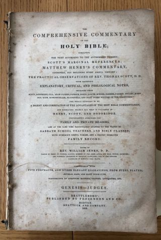 1835 The Holy Bible By Thomas Scott - Vol.  1 - Genesis - Judges
