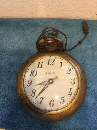 Vintage United Pocket Watch Wall Clock Model 40 In