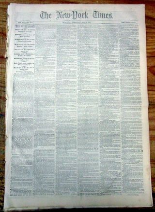 15 1865 NY Times Civil War newspapers w LINCOLN ASSASSINATION CONSPIRATORS TRIAL 2