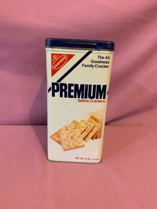 Vintage Nabisco Premium Saltine Crackers Tin With Lid Circa 1978 Ak