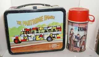 1973 The Partridge Family Metal Lunch Box With 1971 Thermos By King Seeley Usa