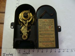 Vintage Old Industrial Tork Clock Wall Mount Light Lamp Electric Timer 115 2
