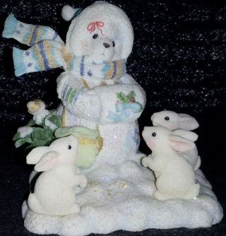 Vintage Cherished Teddies - Jillynne - Snowbear With Bunnies - 104630