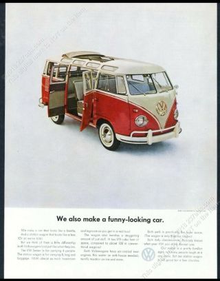 1961 Vw Bus Color Photo We Also Make A Funny - Looking Car Volkswagen 13x10 Ad
