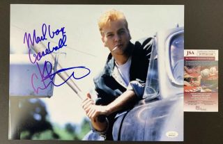 Kiefer Sutherland Signed 11x14 Photo Stand By Me Movie Ace Mailbox Baseball Jsa