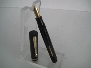 [f] Vtg Sheaffer 3 - 25 Usa Black Flat Top Lever Fill Fountain Pen