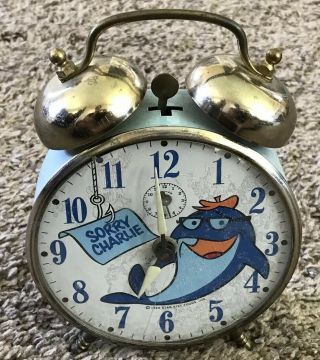 Vintage 1969 Star - Kist Charlie Tuna Alarm Clock,  Luminous Hands,