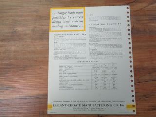 1940 ' s LAPLANT - CHOATE CARRIMOR SCRAPERS C - 41 C - 61 C - 71 Brochure CATERPILLAR (sa1 2