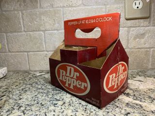 Dr Pepper 6 Pack Cardboard Carton Carrier Nos 7up Pepsi Coca Cola