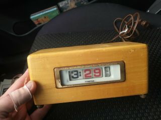 Retro Vintage Tymeter Numechron Flip Clock - Midcentury Blond 1950s