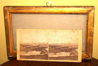 Antique Civil War Mathew Brady 1862 Stereoview Photo Fort Slocum Washington Dc