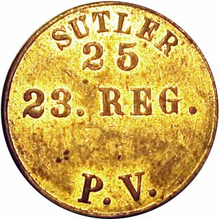 23rd Regiment Pennsylvania Volunteers Civil War Sutler Token Ngc Plate Specimen