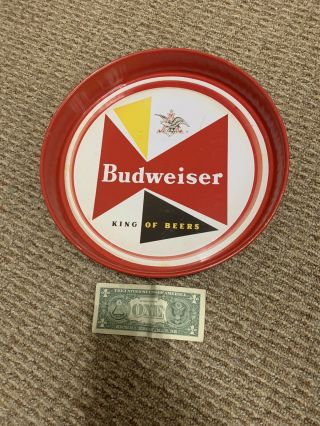 Vintage Budweiser Beer Serving Tray Metal King Of Beers 13 " Anheuser Busch
