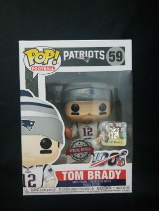 Funko POP NFL - Patriots Tom Brady White Away Jersey with Protector IN HAND 2