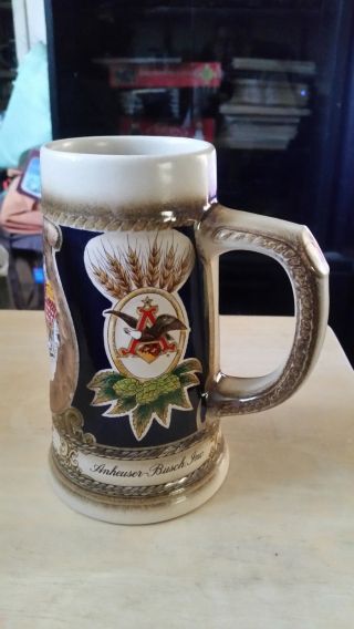 Budweiser Anheuser Busch Beer Stein Mug Staffel Stoneware West Germany