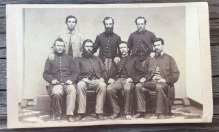 Civil War Cdv Of Seven Officers 94th York Infantry Id’ed Baltimore Md
