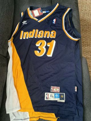 Reggie Miller SIGNED Indiana Pacers Jersey Stitched Autographed XL 3