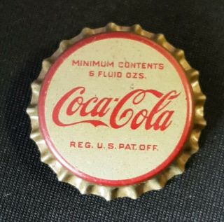 Usa 1940,  S Wwii Coca Cola Crown Seal Bottle Cap Cork