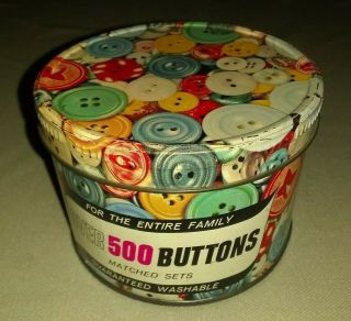 Vintage Button Tin