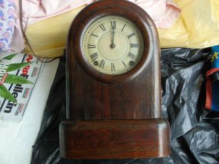 Antique Mantel Clock,  Wooden Shell,  Seth Thomas,  For Repair,  Missing Parts.  Usa